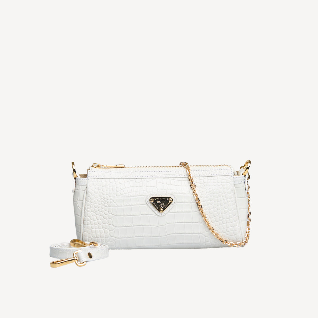 OTHER | Clutch Mollerus Croco snow white/gold