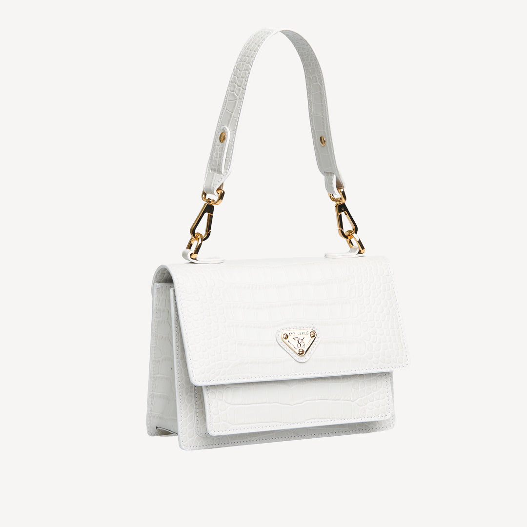 URSY | Shoulder bag Mollerus Croco snow white/gold