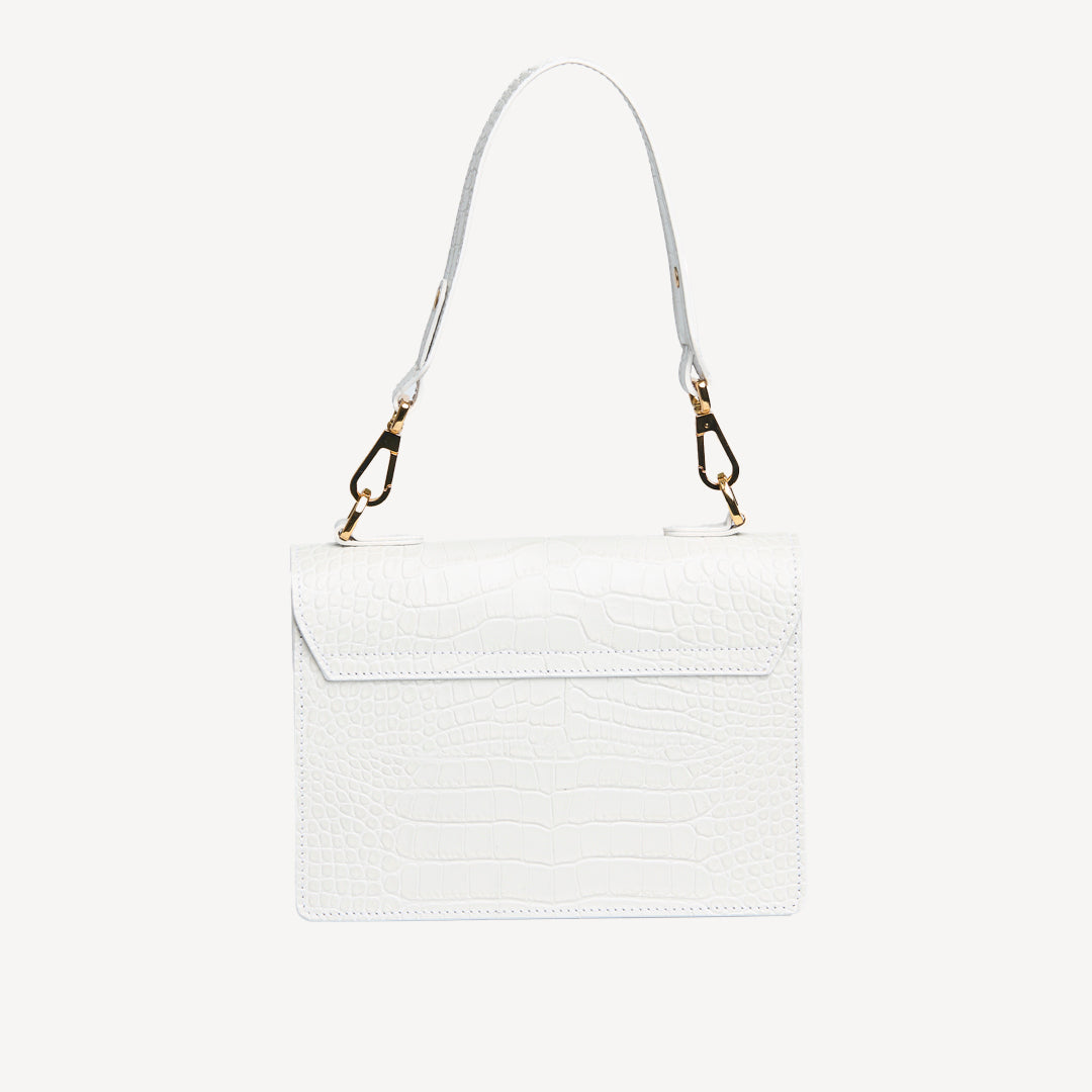 URSY | Shoulder bag Mollerus Croco snow white/gold