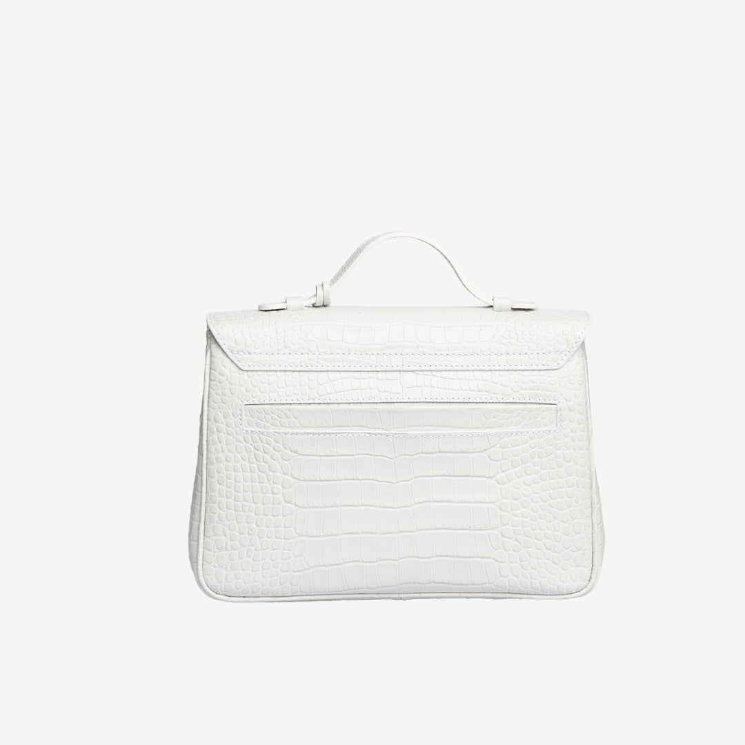 MARLY | Shoulder bag Mollerus Croco snow white/gold