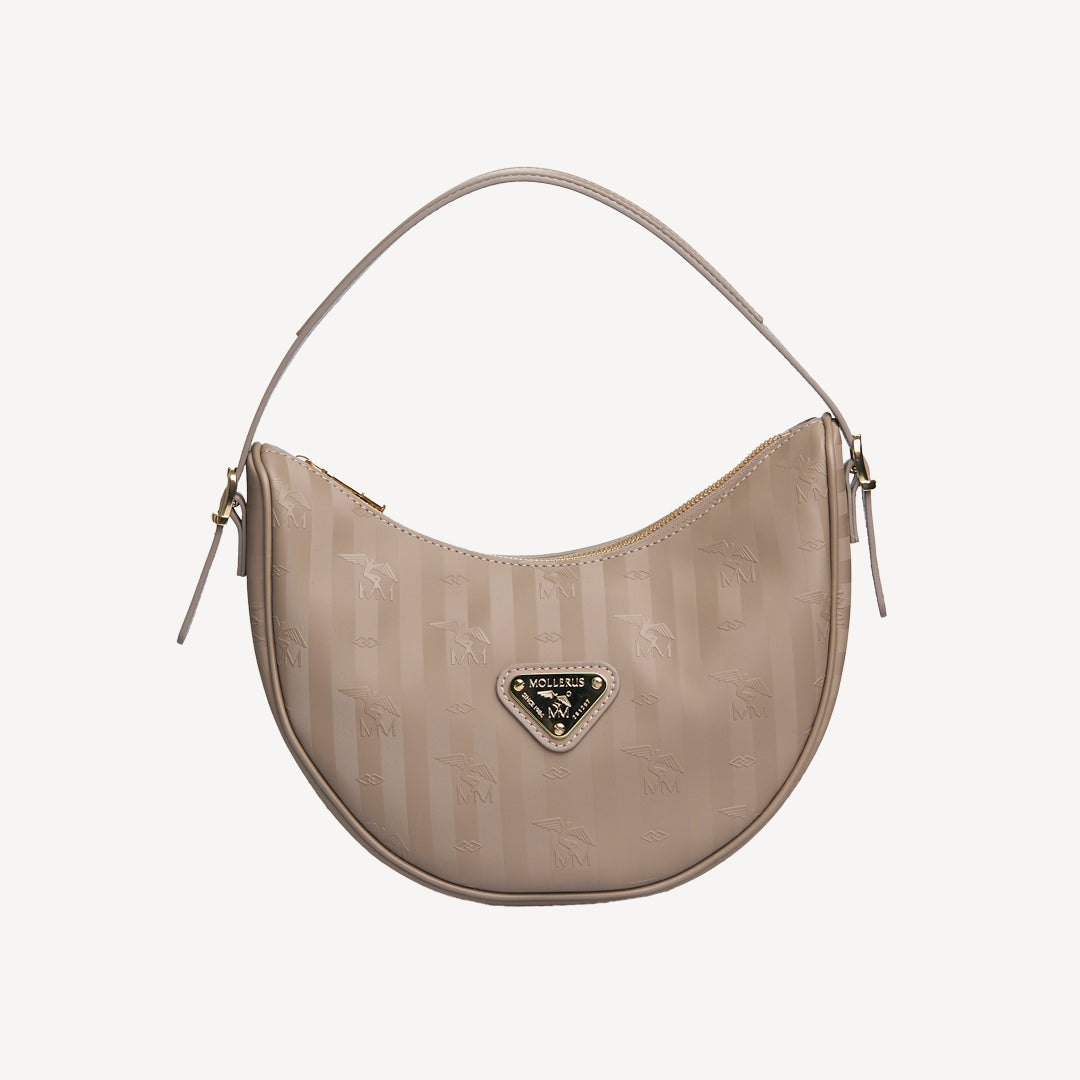 EMMEN | Shoulder bag taupe grey/gold