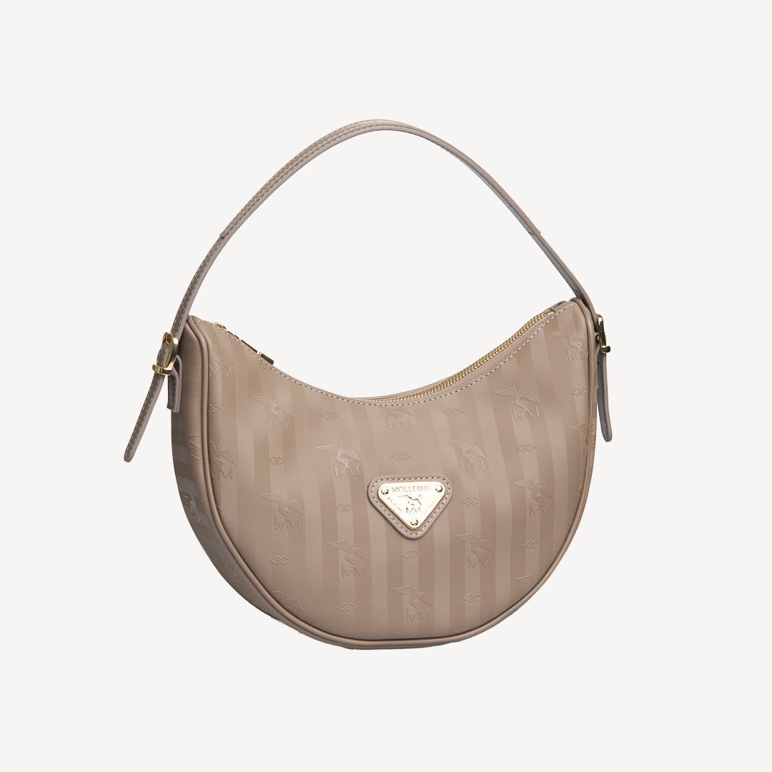 EMMEN | Shoulder bag taupe grey/gold