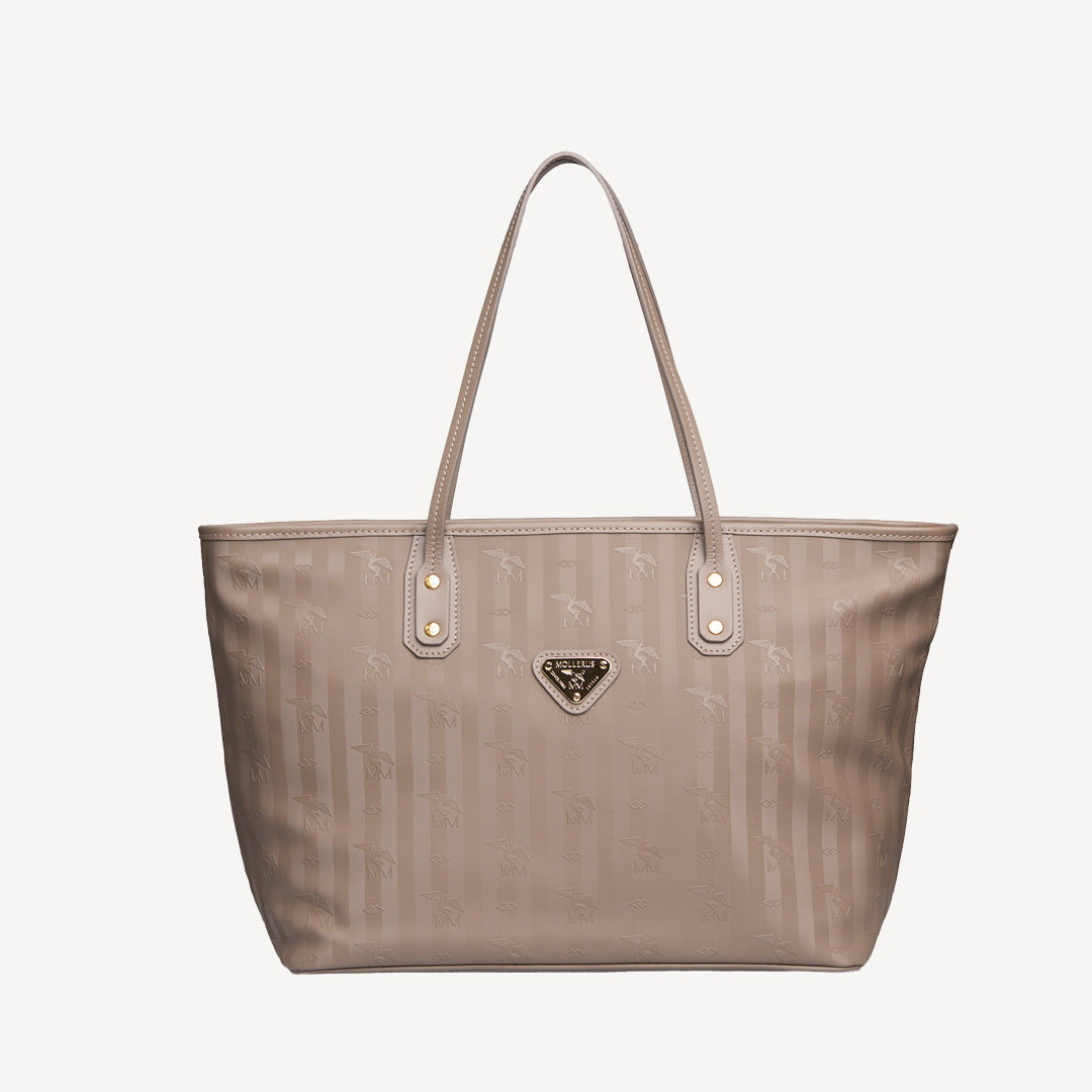 WINTERTHUR | Shopper with zipper taupe grey/gold