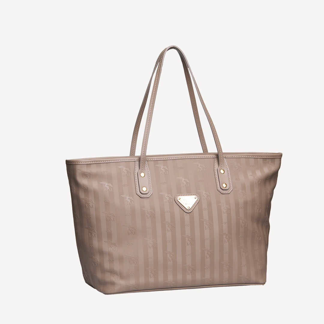 WINTERTHUR | Shopper with zipper taupe grey/gold