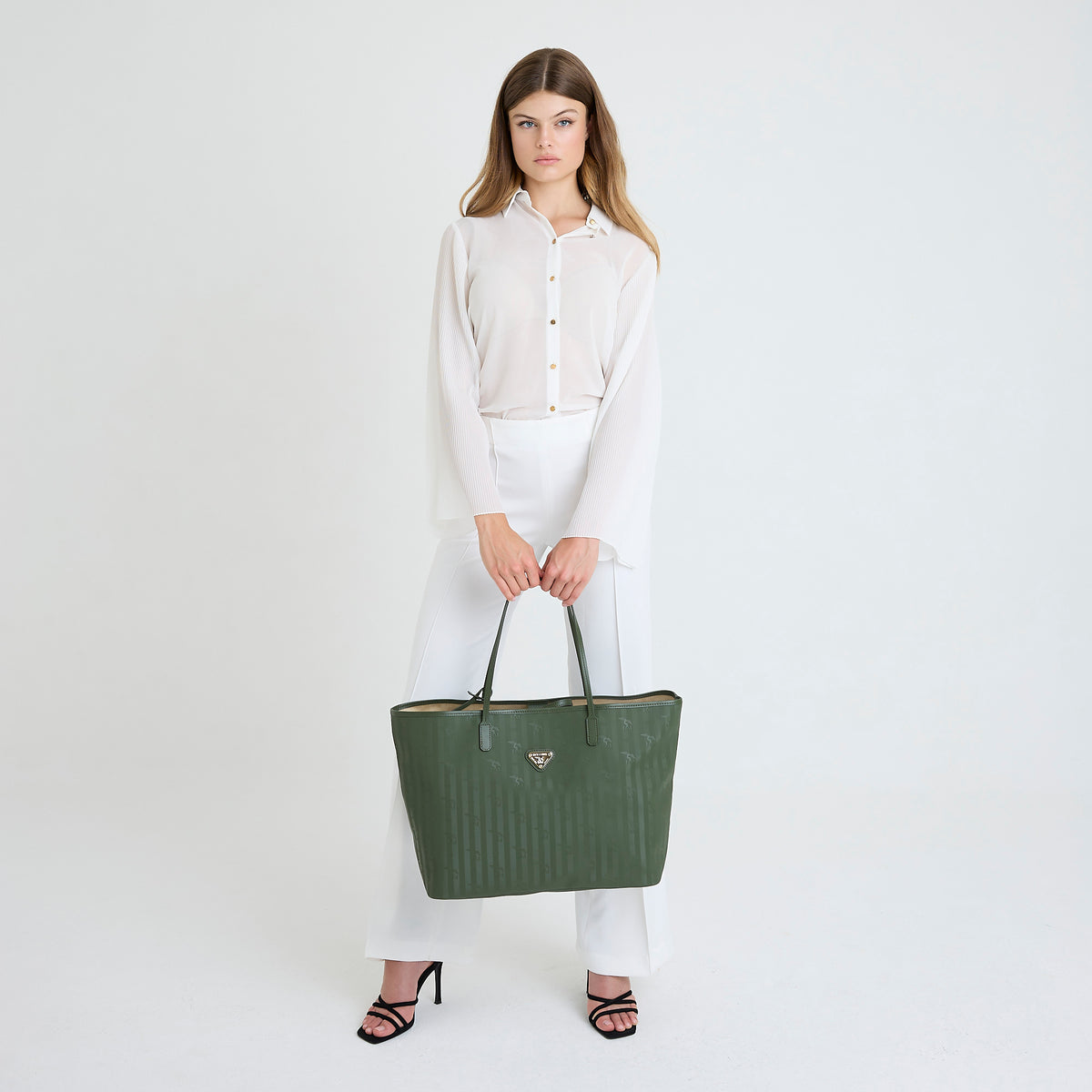 ZUERICH | Shopper Mollerus olive grün/gold - full body