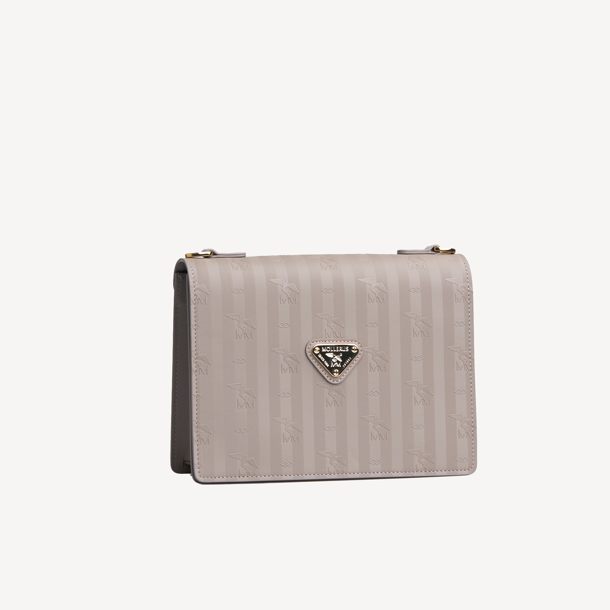 WIL | Umhängetasche Mollerus taupe grau/gold - frontal
