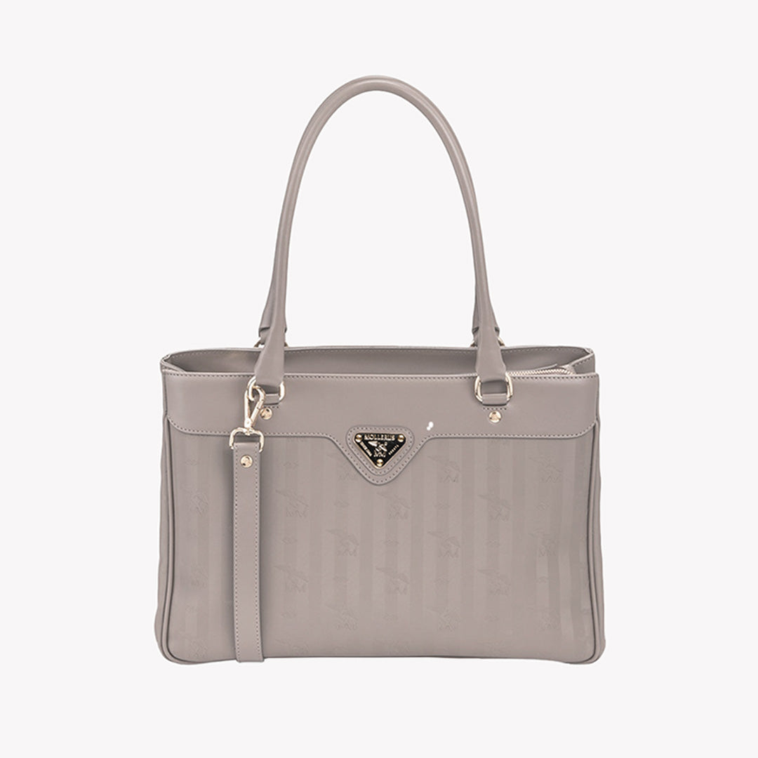 SULZ | Handtasche Mollerus taupe grau/gold - frontal