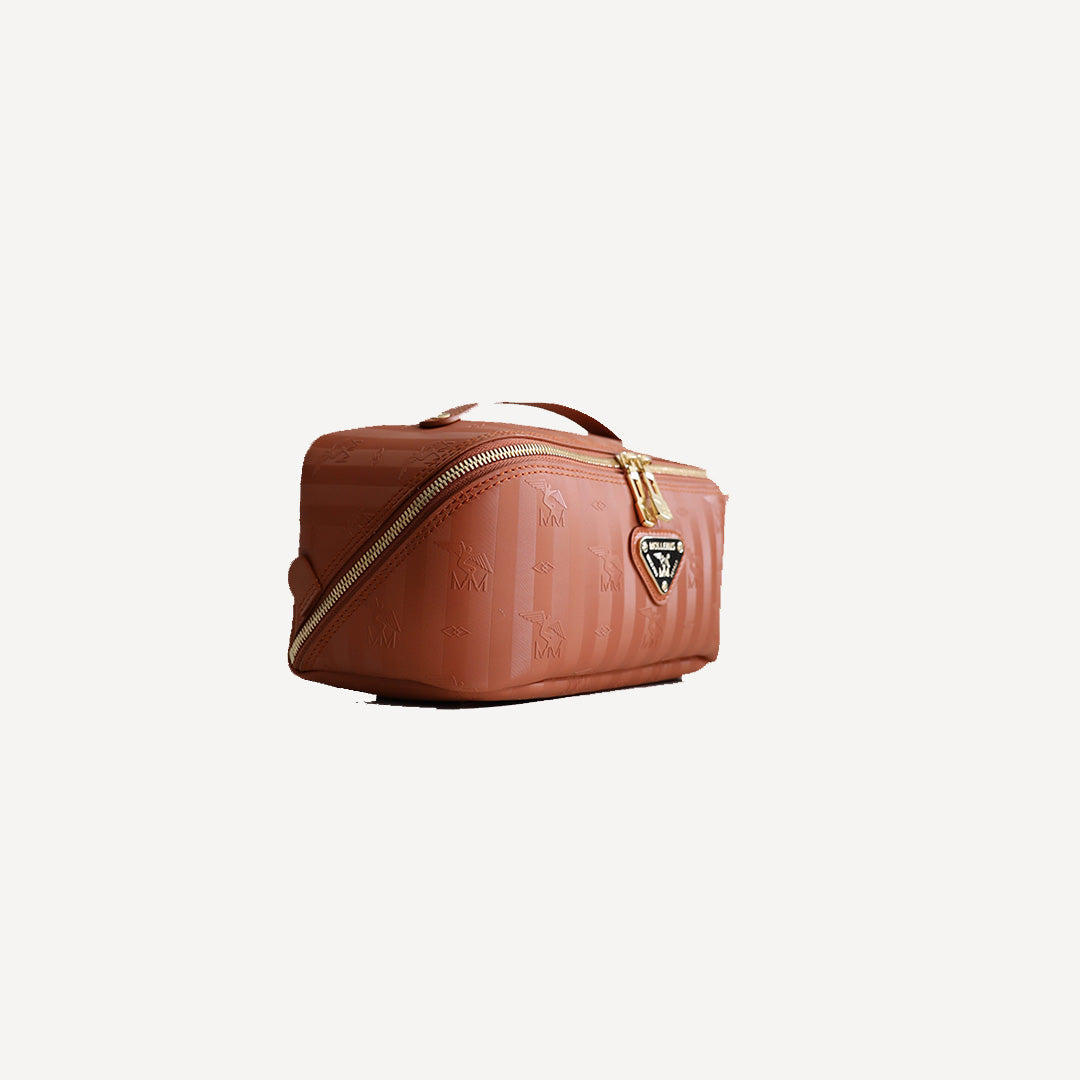 SERVAZ | Necessaire Mollerus sahara braun/gold - FRONTAL
