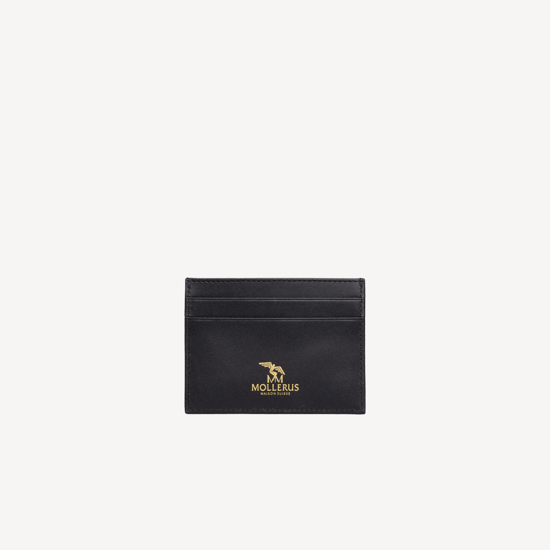LA DOLE | Kreditkartenetui classic schwarz/gold - frontal