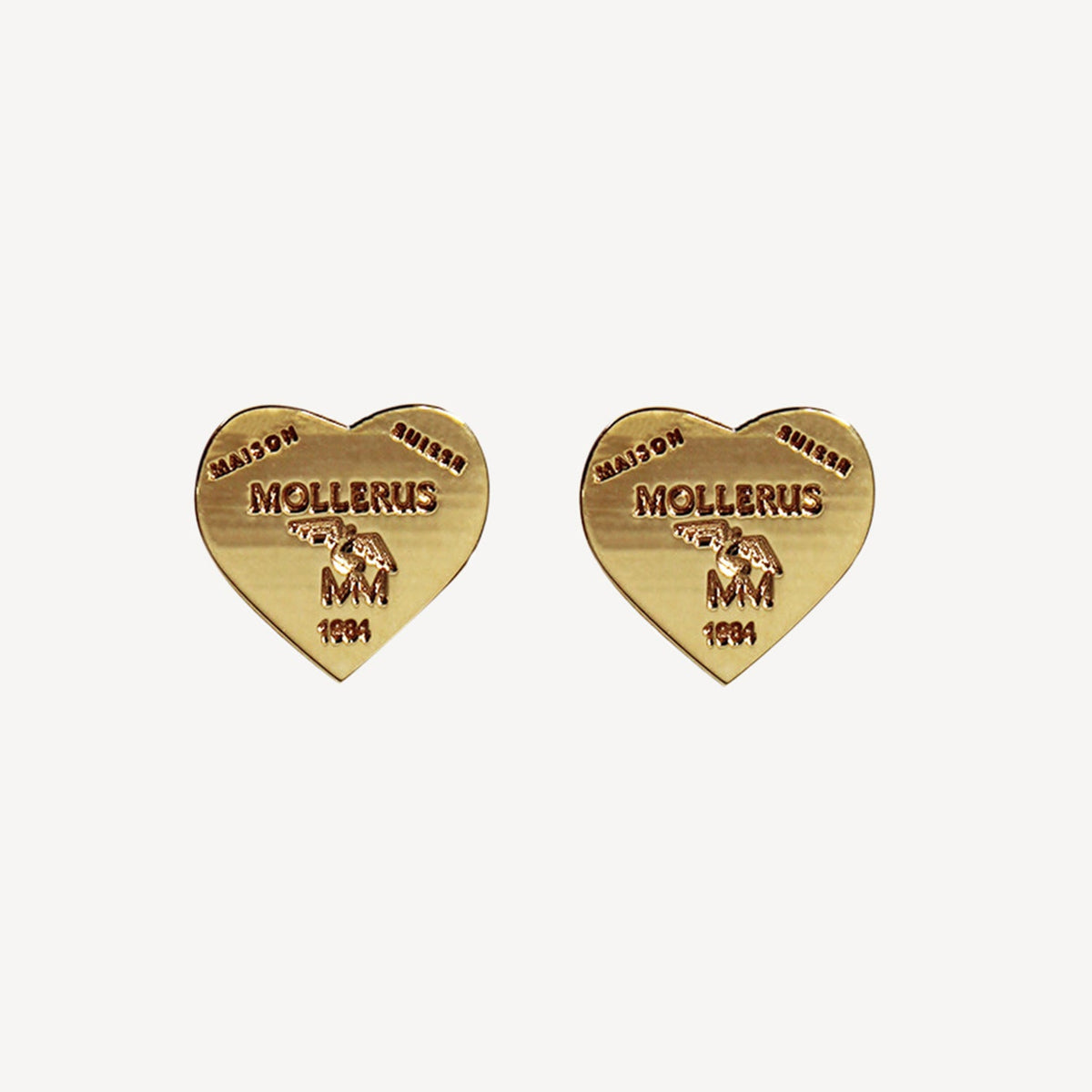 ELSTER | Heart stud earrings | 18K gold