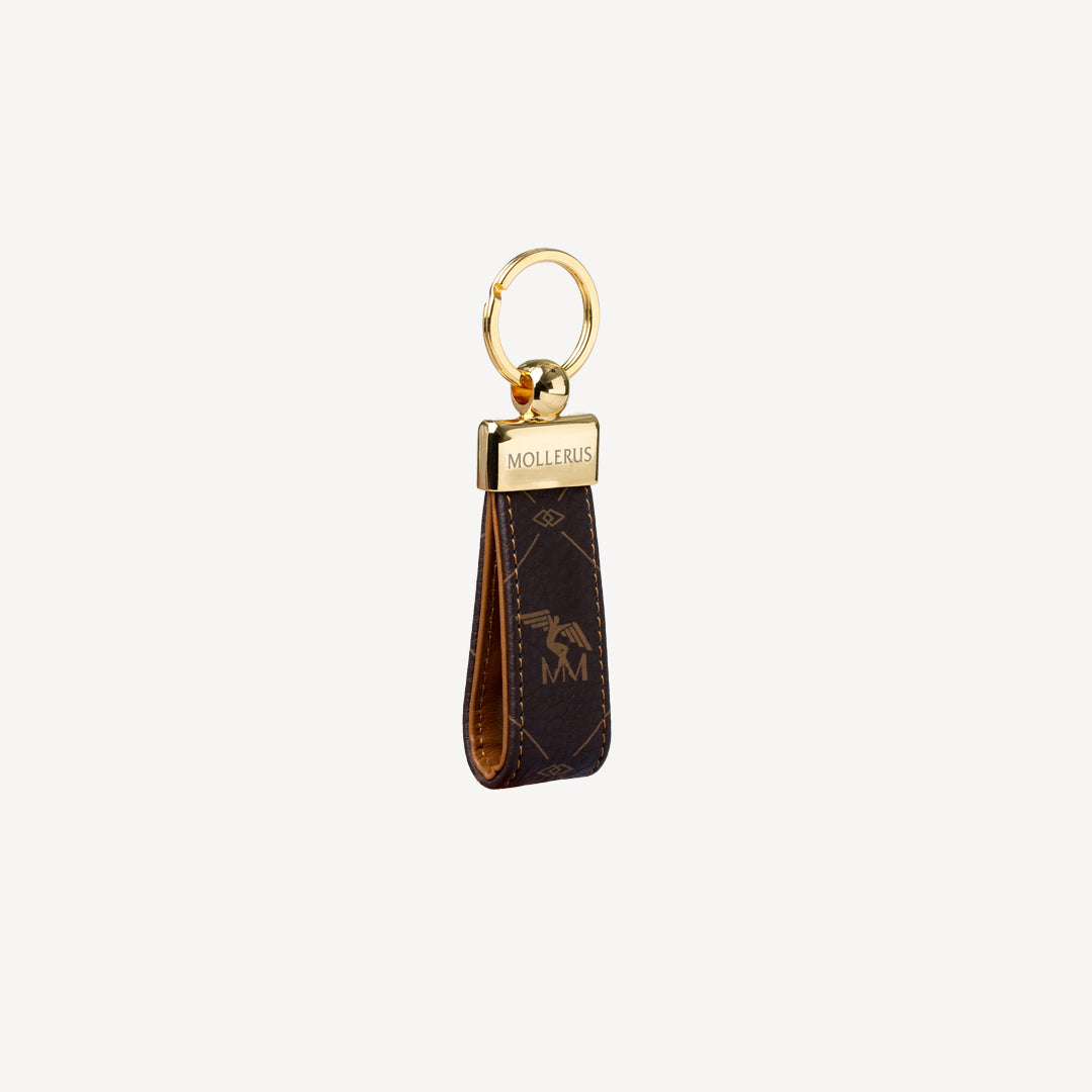 RIGI | Schlüsselanhänger Pecarus braun beige/gold - seitlich