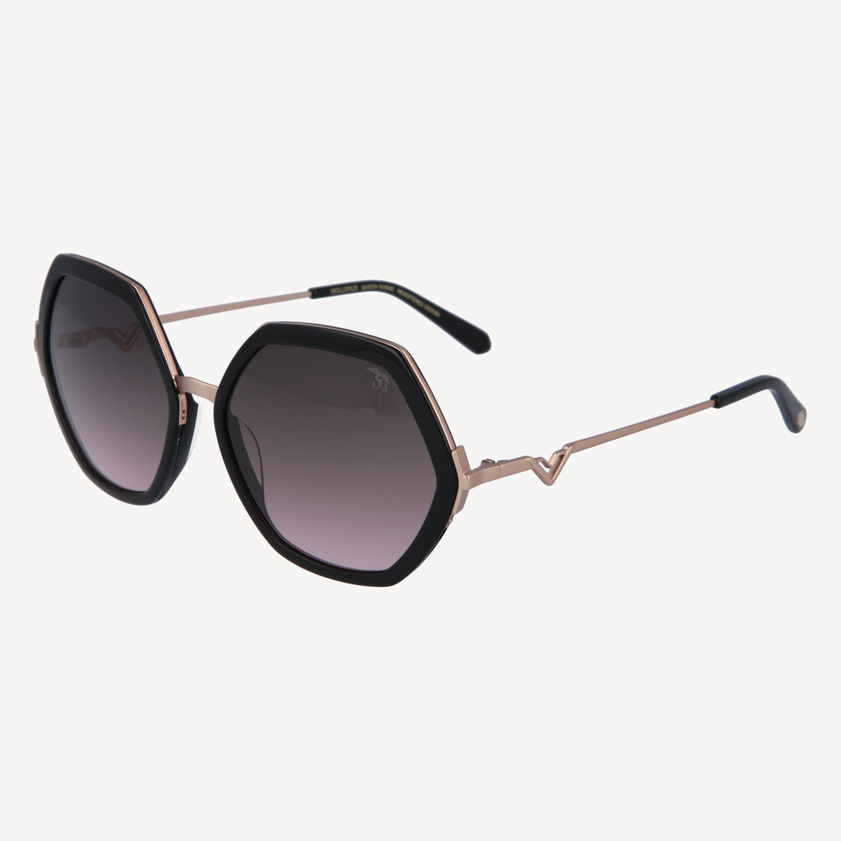 AGNEL | Sonnenbrille classic schwarz/altrosa - seitlich