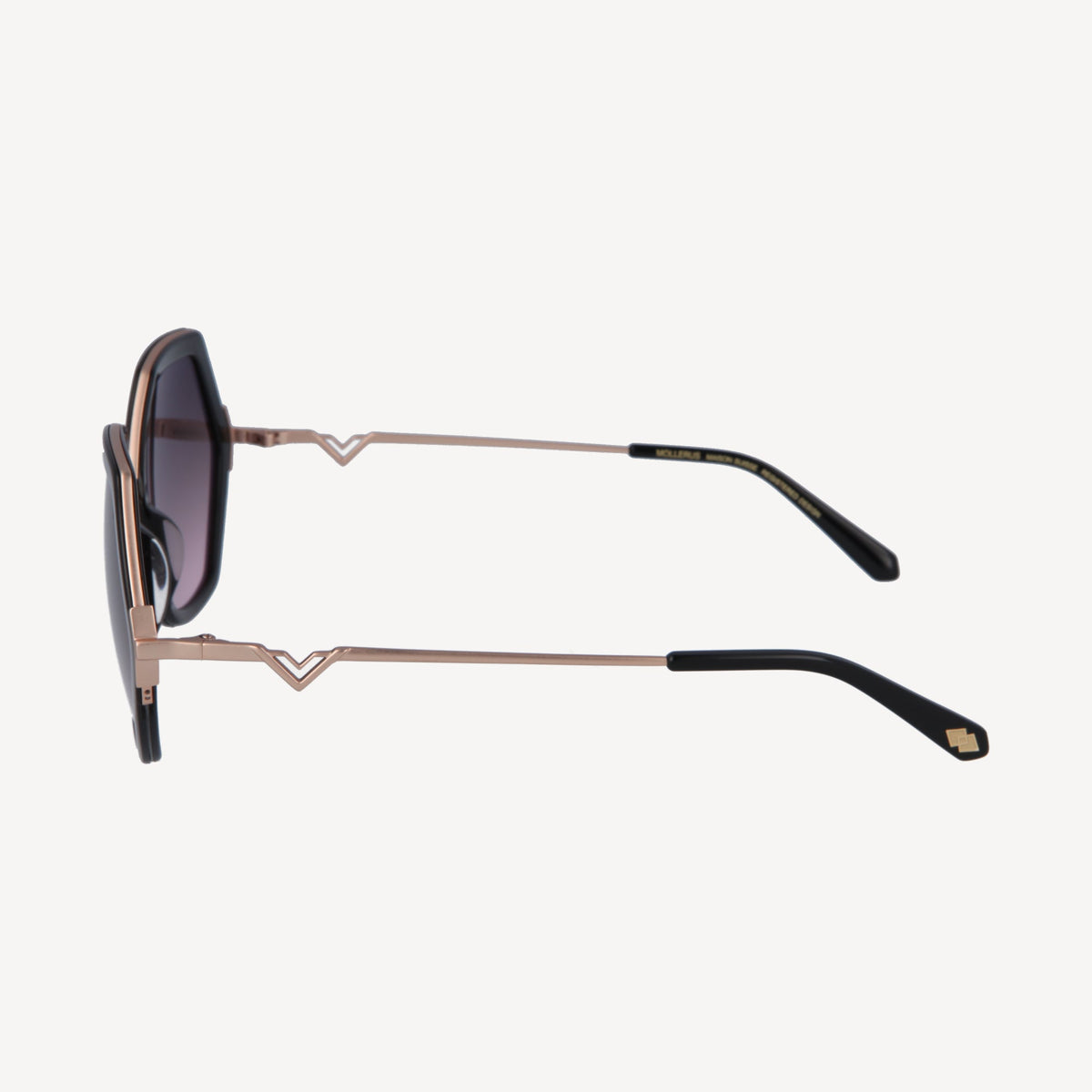 AGNEL | Sonnenbrille classic schwarz/altrosa - von der seite