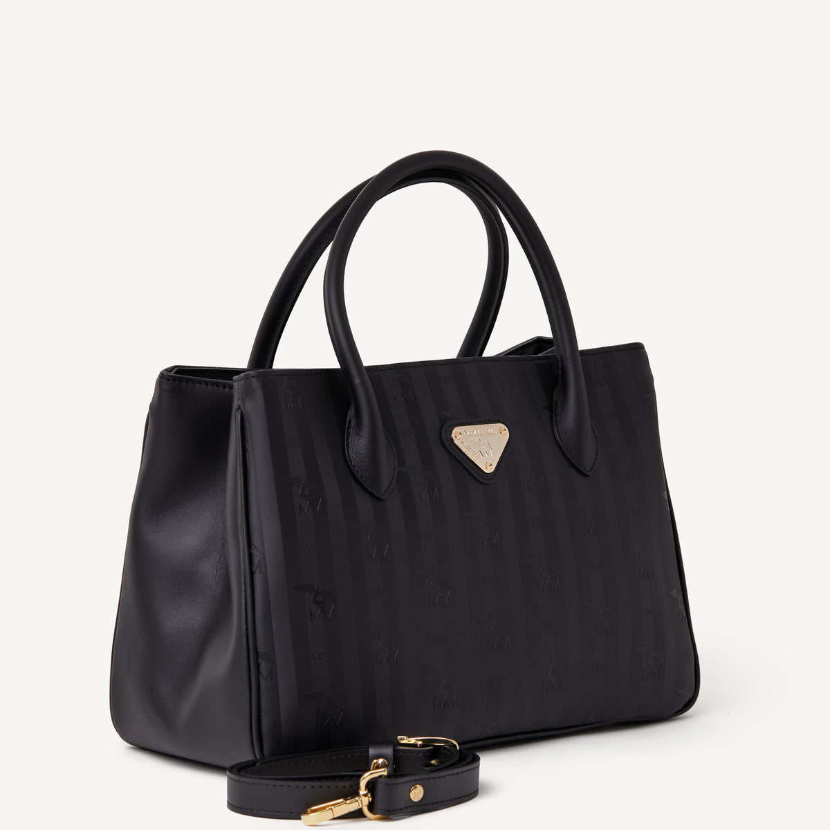 DONAT | Handtasche schwarz/gold - seitlich