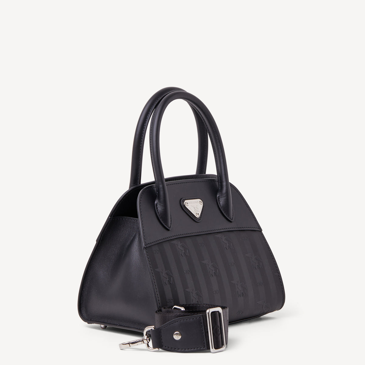 SOGLIO | Handtasche schwarz/silber - seitlich