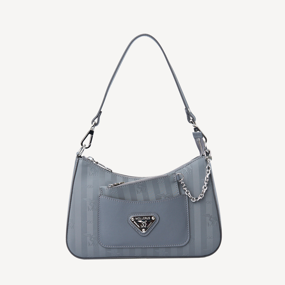 CASTIEL | Schultertasche elephant/silber - FRONTAL