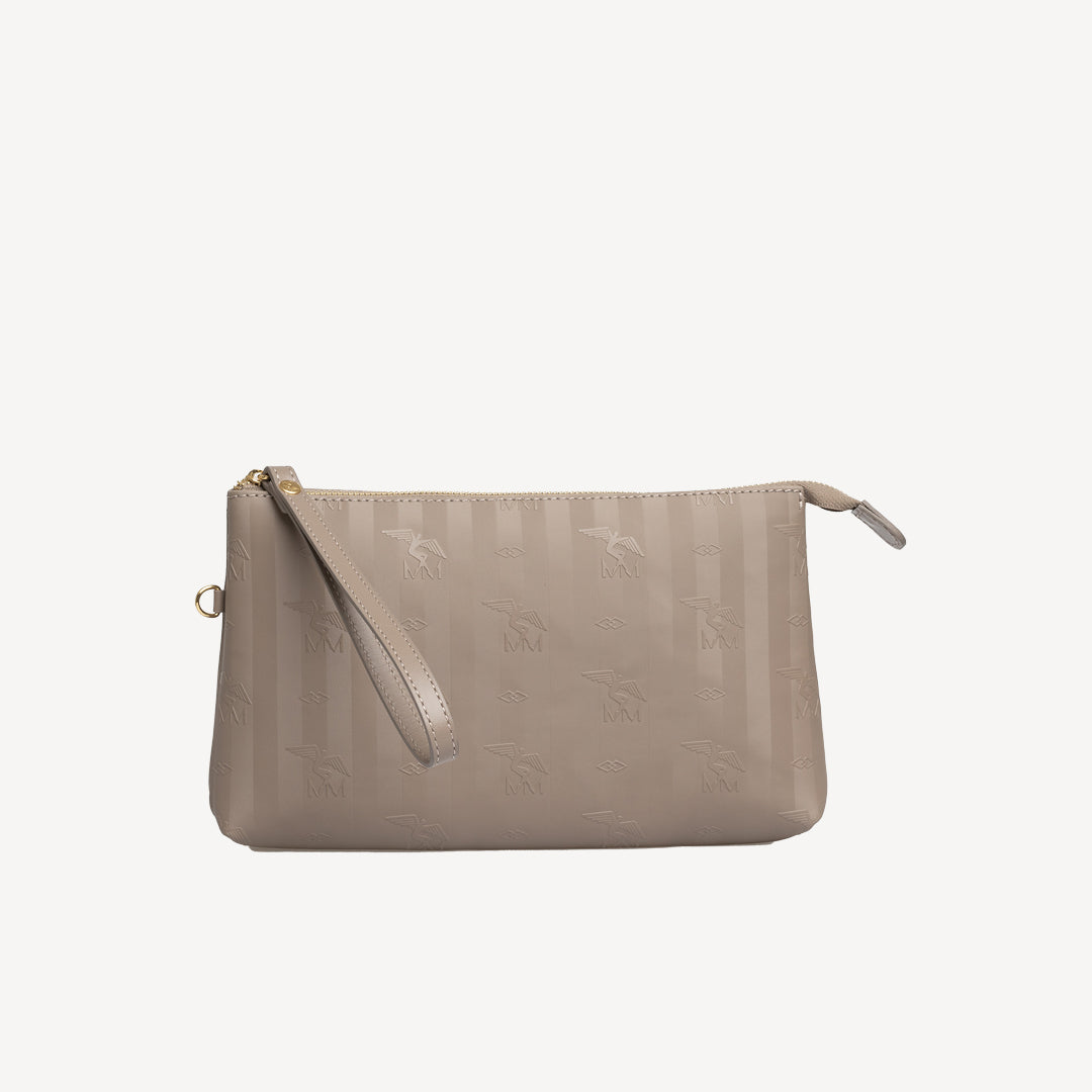 PIZOL | Necessaire taupe grau/gold - frontal