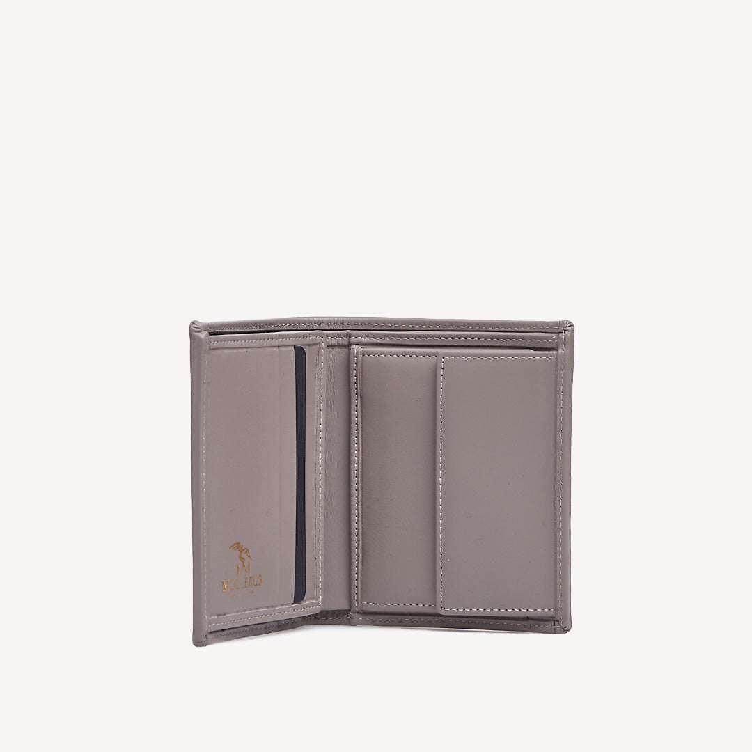 BEVERIN | Portemonnaie taupe grau/gold - seitlich
