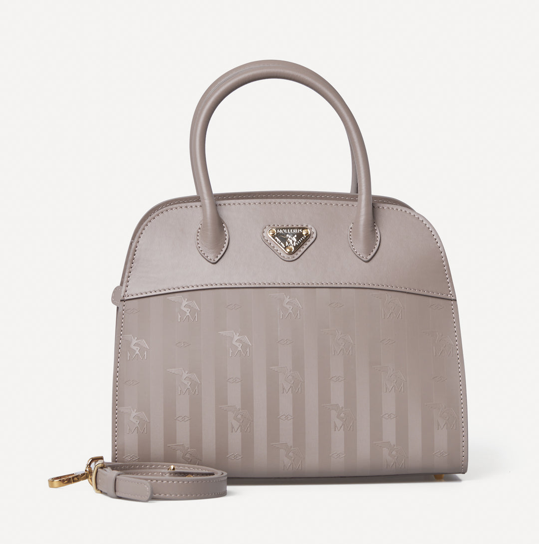 YENS | Handtasche taupe grau/gold - frontal