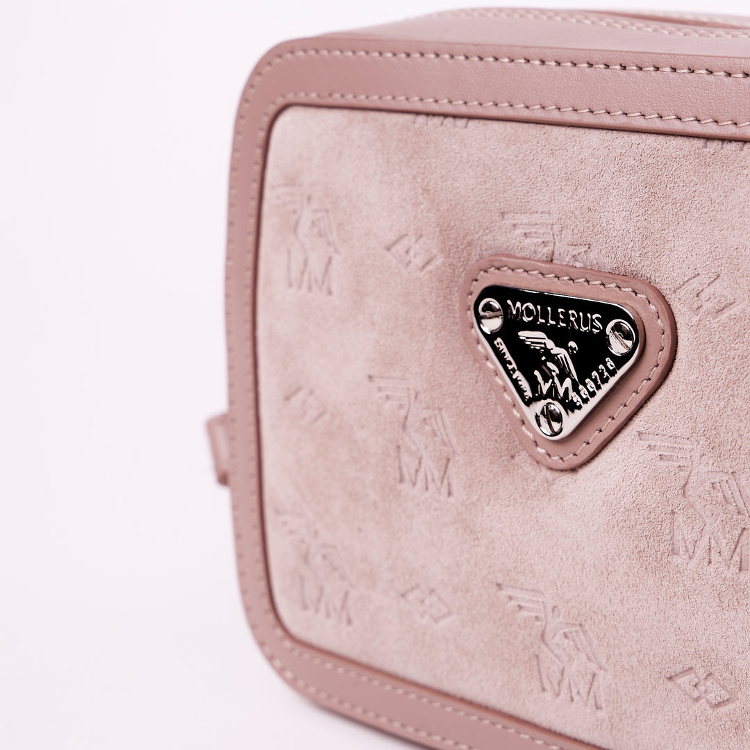 INWIL | Umhängetasche Velour rosé/silber - Detail