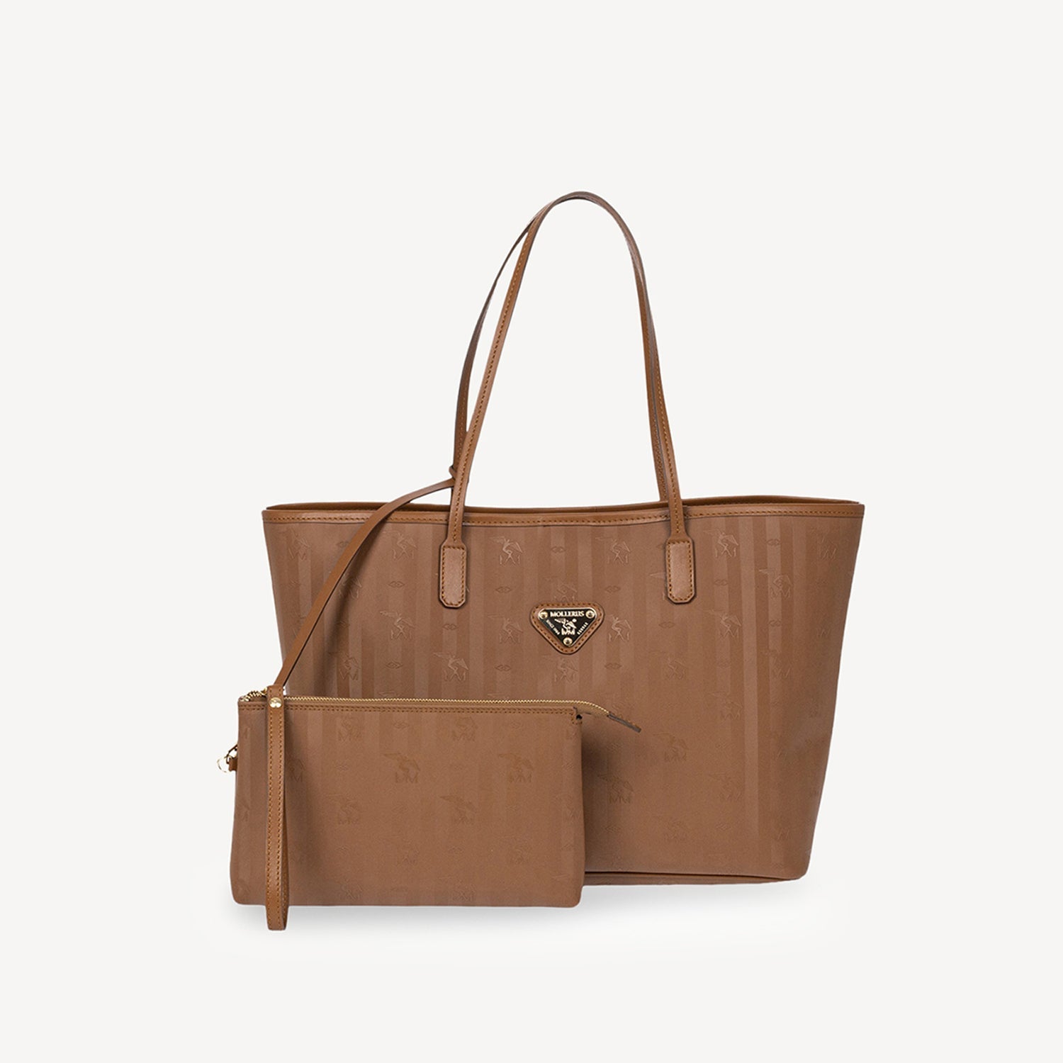 BERN | Shopper recyceltes Leder braun/gold