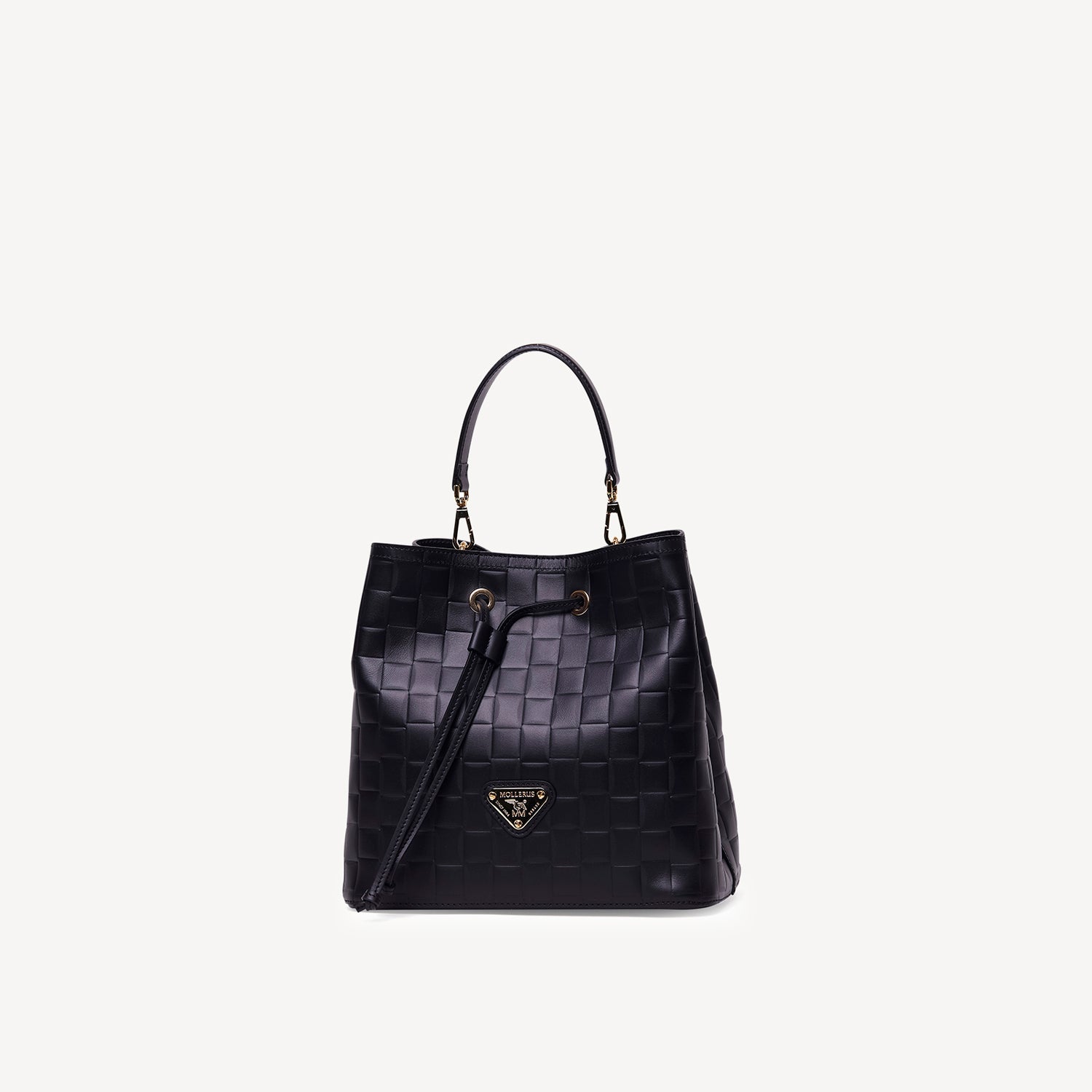 GRABS | Beuteltasche gewobene Prägung schwarz/gold